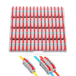 XHF2018 60 pcs XHF Red Conductor Compact Connectors Lever Connectors Nuts, Electrical Connectors Wire Terminals for Any Circuit Inline Splices 28-12 AWG (SPL-1)