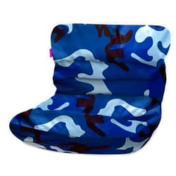 Posh Creations Structured Comfy Bean Bag Chair for Gaming, Reading and Watching TV, Laguna Lounger, Nylon - Camo Blue and Light Blue