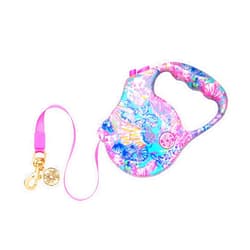 Lilly Pulitzer 16 Foot Retractable Dog Leash with Brake, Long Walking Lead Holds Pets Up to 90 Pounds, Splendor in The Sand