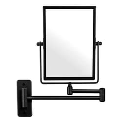 QiMH 3X Magnified Wall Mounted Mirror, Rectangular 8x6 Inch with Extendable Arm | Polished Chrome Finish Double-Sided Swivel Mirror
