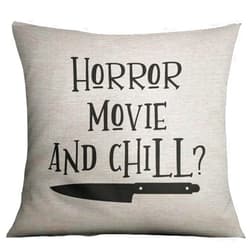 FaceYee Horror Movie and Chill Pillows Covers 18x18inch Halloween Throw Pillowcase Pillow Cover for Horror Movie Lover Home Bed Couch Color: Horror Movie Lover