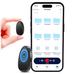 MDalong 128GB(1680 Hours) Magnetic Digital Voice Recorder with AI-Triple Noise Reduction,Portable Audio Recorder Compatible with Smart Cell Phone/PC Recording Device for Lectures,Meetings,Interviews,Black