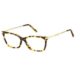 Marc Jacobs Eyeglasses Frame 103853, Havana Gold, Rectangular, Cellulose, Eye 53-Bridge 15-Temple 145, 00 Demo Lens