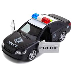 Toy To Enjoy Friction Powered Police Car with Light & Sounds – Heavy Duty Plastic Vehicle Toy for Kids & Children – Openable Doors, Detailed Interior