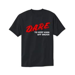 Boring Dog Dare Retro D.A.R.E. T-Shirt 90s Vintage Style Design Tee Short Sleeve Unisex Shirt