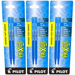 PILOT FriXion Gel Ink Refills for Erasable Pens, Fine Point, Blue Ink, 6-Pack (14721)