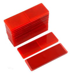 Reemky 5PCS Automotive Car Red Rectangle Stick-on Safety Reflector Plate w/o Holes （Quantity Optional）