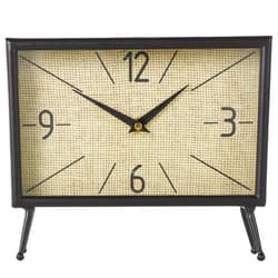 Deco 79 Metal Rectangular Clock with Tea Stained Clock Face, 10