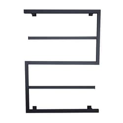 SDdPulse Black Towel Warmer Drying Rack 5 Bar Wall Mounted Electric Heated Towel Rack Energy Efficient 89W 304 Stainless Steel Heated Towel Dryer for Bathroom, 800X600mm,Plug in (Plug in)