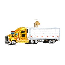 Old World Christmas Ornaments: Planes, Trains, Helicopters, Boats and Trucks Glass Blown Ornaments for Christmas Tree, Semi Truck