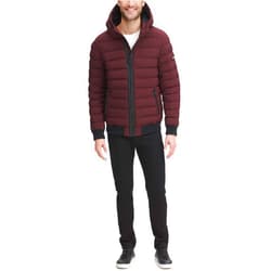 DKNY Men's Quilted Performance Hooded Bomber Jacket