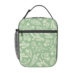 VANZEV Sage Green Lunch Box for Adults Kids Women Men Botanical Herbs Plants Lunch Bag Cooler Tote Reusable Insulated Lunch Bag Container Gifts for Office Picnic Travel Work School