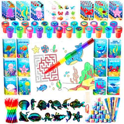 BenLouis 192Pcs Under the Sea Party Favors Ocean Animals Party Coloring Books Set Bulk for Kids Sea Fish Birthday Mermaid Party Goodie Bag Fillers School Classroom Gift Rewards Activity Supplies