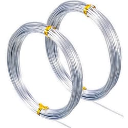 TecUnite Aluminum Craft Wire for Sculpting Armature Bendable Craft Wire for DIY Jewelry Making (2 Roll,Silver,10 M X 1.5 mm)