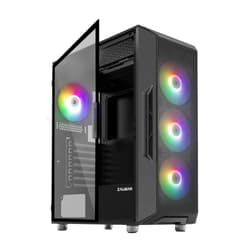 Zalman i3 NEO ATX Mid Tower Gaming PC Case - 4 x 120mm Fixed RGB Fans Preinstalled - Mesh Front Panel for High Airflow - Tempered Glass Side Panel, Black