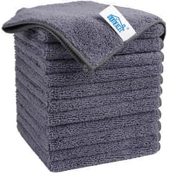 HOMEXCEL Microfiber Cleaning Cloth Grey, 12 Pack Premium Microfiber Towels for Cars, Lint Free, Scratch-Free, Highly Absorbent, Reusable Cleaning Rags for Car, Household, Kitchen, Window, 11.5
