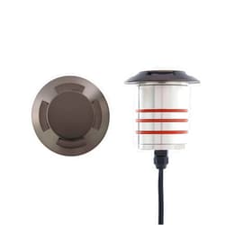 WAC Lighting WAC Landscape Lighting, LED 2in 12V Round Beveled Quad Directional Top Inground Indicator Light 3000K in Stainless Steel Coated with Bronze