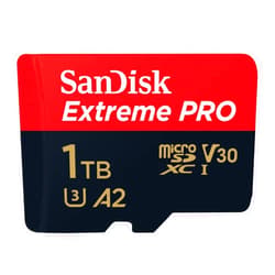 SanDisk Extreme PRO microSDXC UHS-I Memory Card 1 TB + Adapter & RescuePRO Deluxe (for Smartphones, Action Cameras or Drones, A2, Class 10, V30, U3, 200 MB/s Transfer)