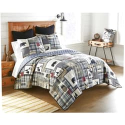Donna Sharp Queen Bedding Set - 3 Piece - Forest Symbols Lodge Quilt Set with Queen Quilt and Two Standard Pillow Shams - Machine Washable
