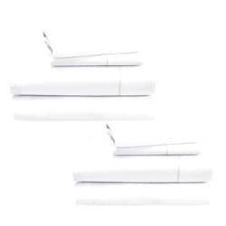 California Design Den 2-Pack Queen Bedsheet Sets - 400 Thread Count 100% Cotton Sateen - Extra Soft, Breathable & Cooling Sheets, Wrinkle Resistant, 2 Sets of Deep Pocket Bed Sheets - Bright White