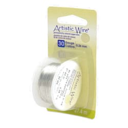 Artistic Wire, 30 Gauge Tarnish Resistant Tinned Copper Craft Wire, Silver Color, 30 yd