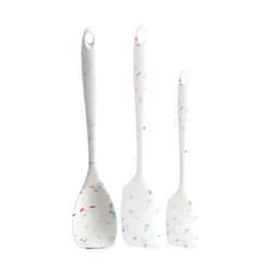 Trudeau Confetti Silicone Spatula Set of 3 - Ergonomic Non-Stick Kitchen Utensils (11