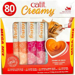 Catit Creamy Lickable Cat Treat, Healthy Cat Treat, 4 Flavours, 80 Tubes, 800g (80 X 10g)