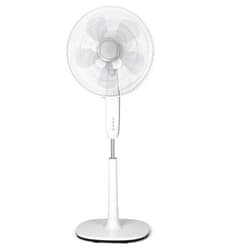 COSTWAY Pedestal Fan, 16-Inch Oscillating Stand Fan with 3 Wind Speeds, Double Blades, Height Adjustable, Whisper Quiet Standing Fan for Home and Office (White)
