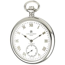 CHARLES-HUBERT PARIS Charles-Hubert, Paris 3912-W Premium Collection Stainless Steel Pocket Watch