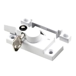 Prime-Line F 2624 Keyed Child-Proof Sash Lock, 2-3/16 In. Hole Centers, Diecast Zinc, Painted White, (Single Pack)