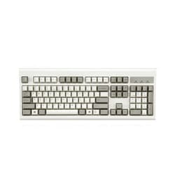 Perixx PERIBOARD-106M, Wired Performance Full-Size USB Keyboard, Curved Ergonomic Keys, Classic Retro Gray/White Color, US English Layout