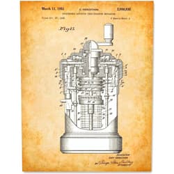 Lone Star Art Curta Calculator - 11x14 Unframed Patent Print - Makes a Great Gift for Mathematicians and Computer Geeks