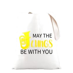 PLITI Tuba Lover Gift Tuba Player Gift Brass Instrument Gifts May The Lungs Be With You Tuba Tote Bag For Musician