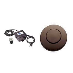 InSinkErator Air Switch Garbage Disposal Button Dual Outlet Kit, STS-OOSN, Oil-Rubbed Bronze/Satin Nickel