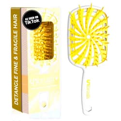 FHI Heat New UNbrush!! UNbrush Plus Detangler Brush for Gentle and Effective Detangling on Wet or Dry Fragile Hair Types — 84 UltraFlex Bristles, Ultra-Light, Anti-Static, Vented Hair Brush