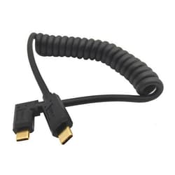Qaoquda USB C Cable, USB-C Male to Male Coiled Spring Spiral Cable, 3A 10Gbps Fast Charging, Data Extension, 3FT/1M (M/M Left & Right)