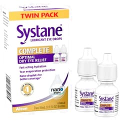 Systane Complete Lubricant Eye Drops, 0.34 Fl Oz, Twin Pack (Pack of 2)