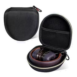 Safinein On Ear Bluetooth Headphones Case Storage Carrying Bag Compatible with Marshall Major V/IV/III/II/ 5/4/ 3/2 (Black + Gold)