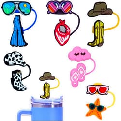 MICARA Silicone Straw Toppers for Stanley Straw Covers, MICARA 6PCS Cowboy Straw Cover Cap for Stanley Cup 30&40 Oz Tumbler, Reusable Cute Straw Tips Protectors for 10mm 0.4in Straws