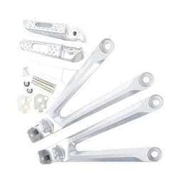TCT-MOTORPARTS Rear Passenger Footrest Foot pegs Brackets Fit For Honda CBR600RR 05-06 Silver