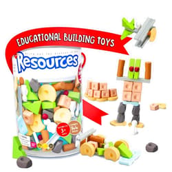 Taksa Toys Nature-Inspired Unique Reggio Emilia Learning Toys, Preschool Resources for Fine Motor Skills, Educational Building Blocks for Kids, Montessori Toys for 4 5 6 7+ Ages, Expert Pack 144 Pcs