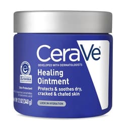 CeraVe Healing Ointment, Hydrating Skin Protectant With Petrolatum, Hyaluronic Acid & Ceramides, Face & Body Skin Barrier Repair For Cracked, Chafed, Dry Skin, Fragrance Free & Lanolin Free, 12 Oz