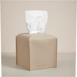 OLETHA Aesthetic Square Tissue Box Cover, Tissues Cube Box Holder, Light Taupe