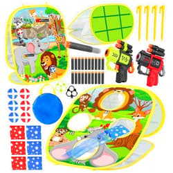 FRIEET Bean Bag Toss Game for Kids, 4 in 1 Portable Outdoor Toys for Kids, Kids Cornhole Game Set, Family Party Supplies Toys for Kids, Outdoor Kids Game Birthday Gifts for Toddler Boys Girls Age 3 4 5 6