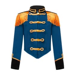 ACSUSS Kids Girls Circus Ringmaster Drum Majorette Costume Marching Band Uniform Tassels Jacket Tops