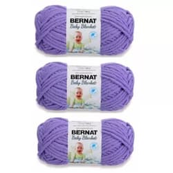 Bernat Baby Blanket Yarn, 3.5 Oz, Gauge 6 Super Bulky, Lilac 3-Pack