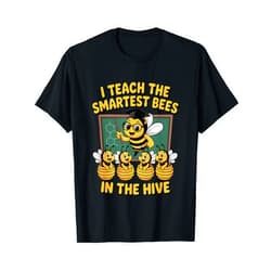 Smart Hive Educator Bee Lover School Humor Smartest Bees Hive Teacher Funny Bumble Bee Class T-Shirt