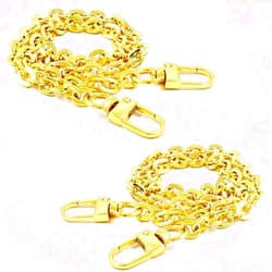 Luomorgo 2 Pcs Metal Chain Handles Strap, Purse Chain Straps Replacement, Handbags Chain Handles for Shoulder Bags, Clutch Purse DIY Crafts (Gold, 15.7