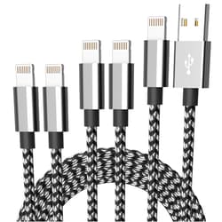 IDISON iPhone Charger,5Packs(3ft 3ft 6ft 6ft 10ft) Charging Cable MFi Certified USB Charging Cable Nylon Braided Fast Charging Cord for iPhone14/13/12/11/X/Max/8/7/6/6S/5/5S/SE/Plus/iPad(BlackGray)