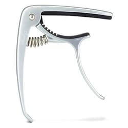 Pick Geek Django Guitar Capo by Pick Geek | for Acoustic, Electric, Ukulele & Classical Guitars | Silver | Includes Peg Puller for Changing Strings | Easy To Use Quick-Release | Xtra Padding for Neck Protection